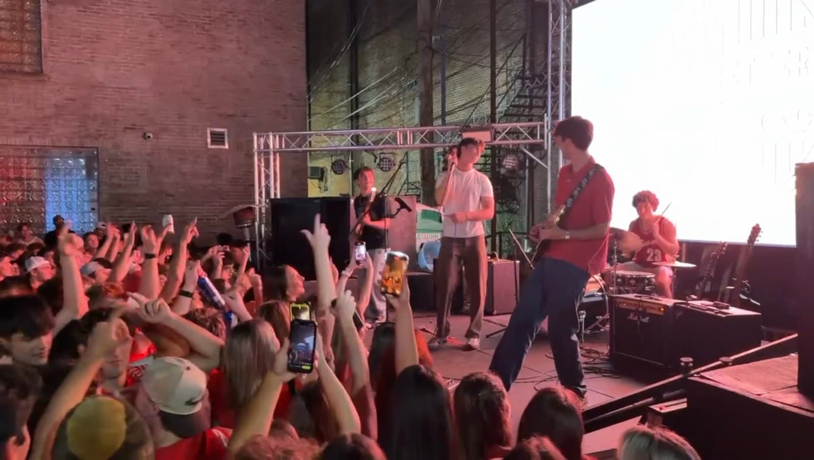 The Fretters playing to a crowd at Midway on High