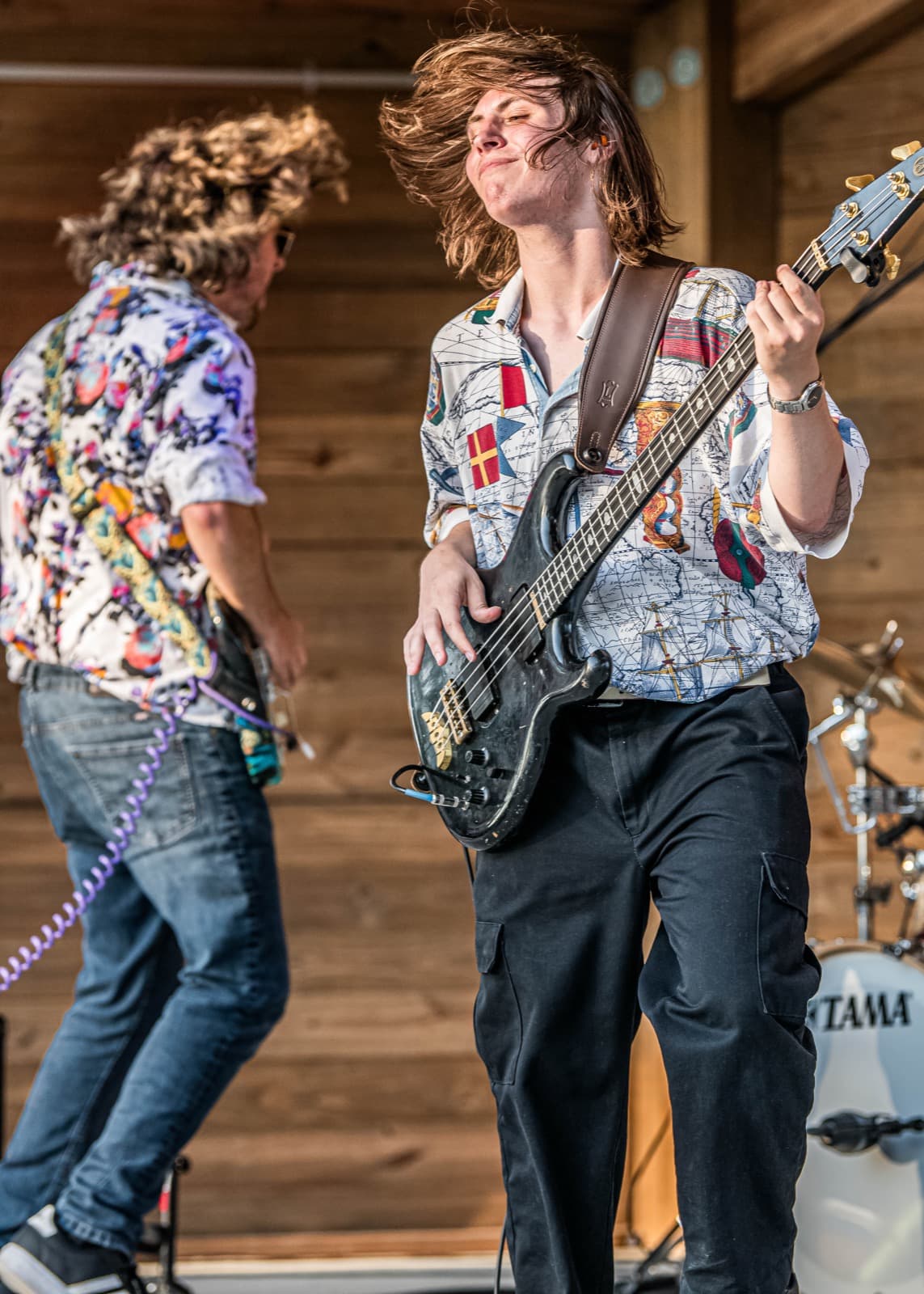 Luca of The Subliners with his hair flying mid-song